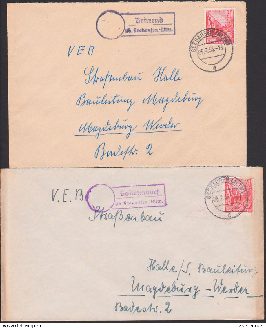 Behrend, Gollensdorf Je über Seehausen / Altmark, Aptierte PSSt. 5.6.56 Bzw. 8.3.56 - Franking Machines (EMA)