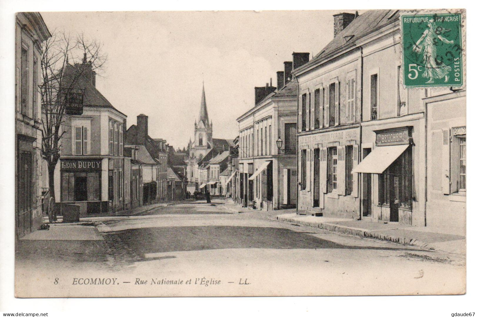 ECOMMOY (72) - RUE NATIONALE ET L'EGLISE - Ecommoy