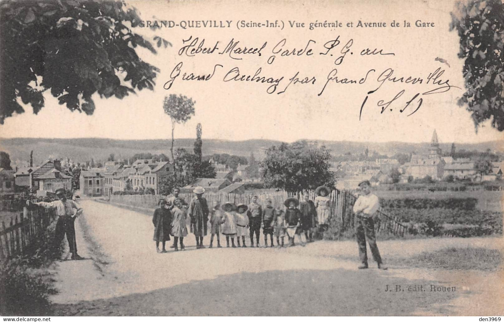 GRAND-QUEVILLY (Seine-Maritime) - Vue Générale Et Avenue De La Gare - Cachet Prisonniers Guerre - Voyagé 1919 (2 Scans) - Le Grand-Quevilly