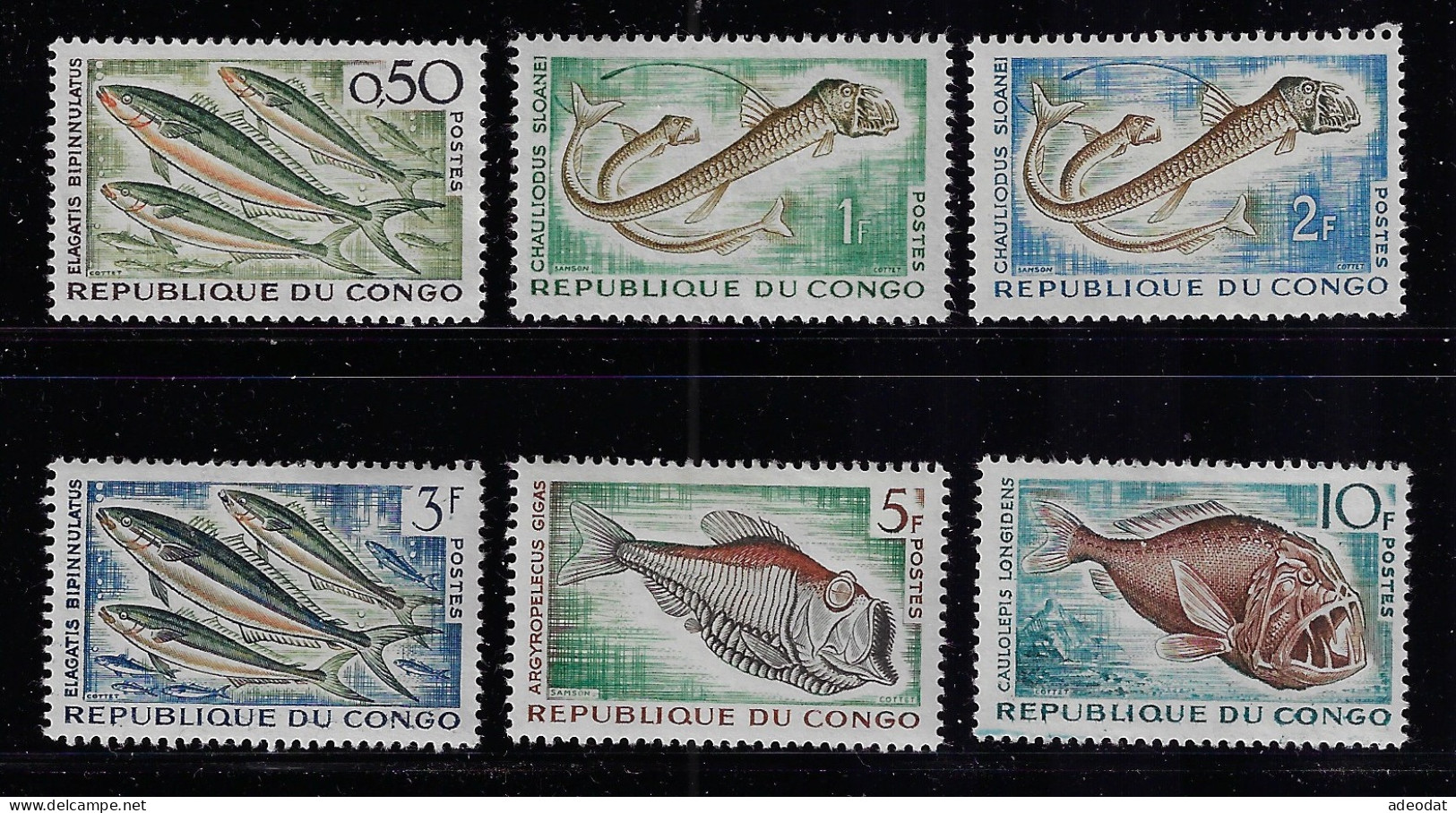 CONGO PEOPLE'S REP. 1961  SCOTT #96-101 MH - Unused Stamps