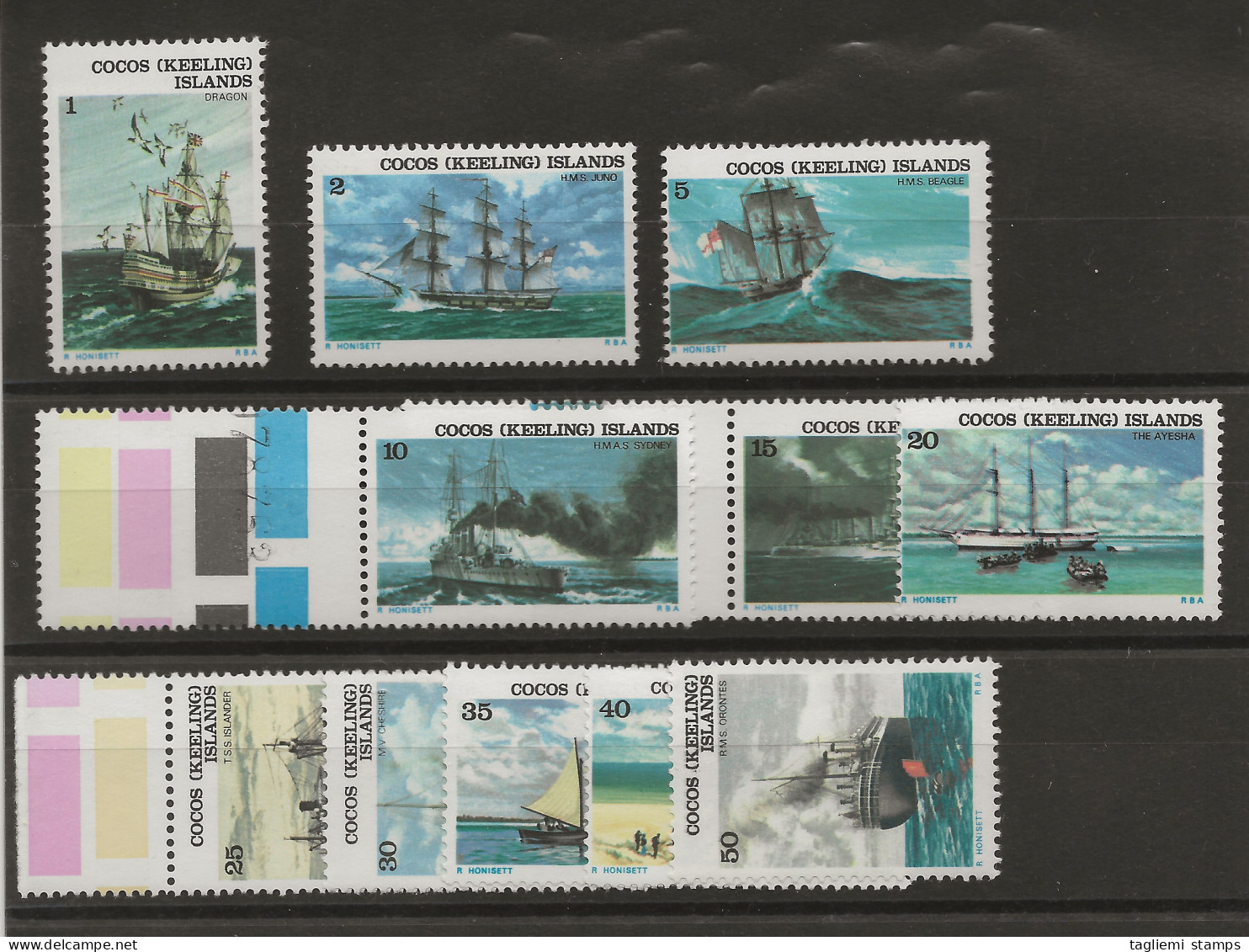 Cocos (Keeling) Islands, 1976, SG  20 - 30, Without $1, MNH - Cocos (Keeling) Islands