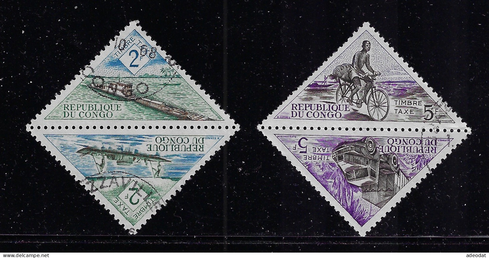 CONGO PEOPLE'S REP. 1961 SCOTT #J36-42,J37-43 USED - Unused Stamps