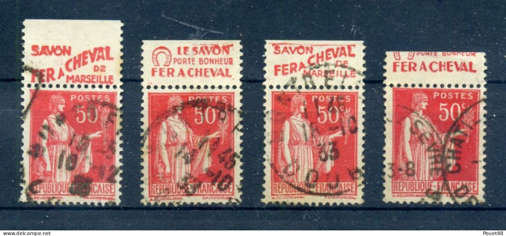 Publicité - SAVON FER A CHEVAL - 4 X N° 283c - Used Stamps