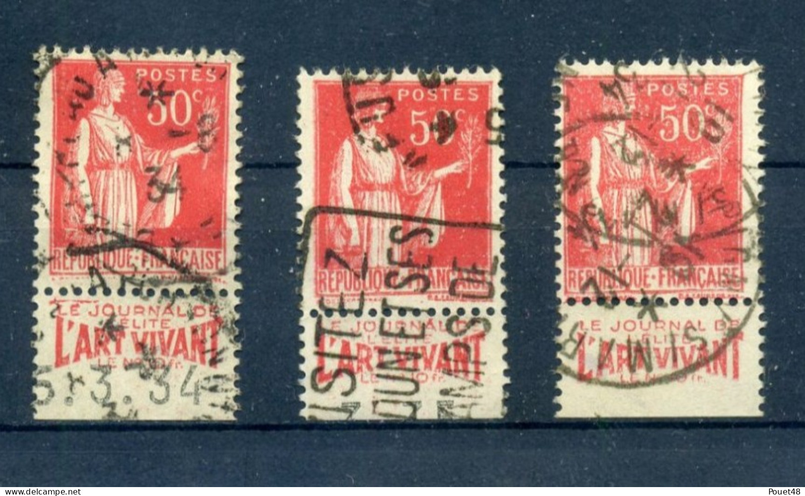 Publicité - L'ART VIVANT - 3 X N° 283c - Used Stamps