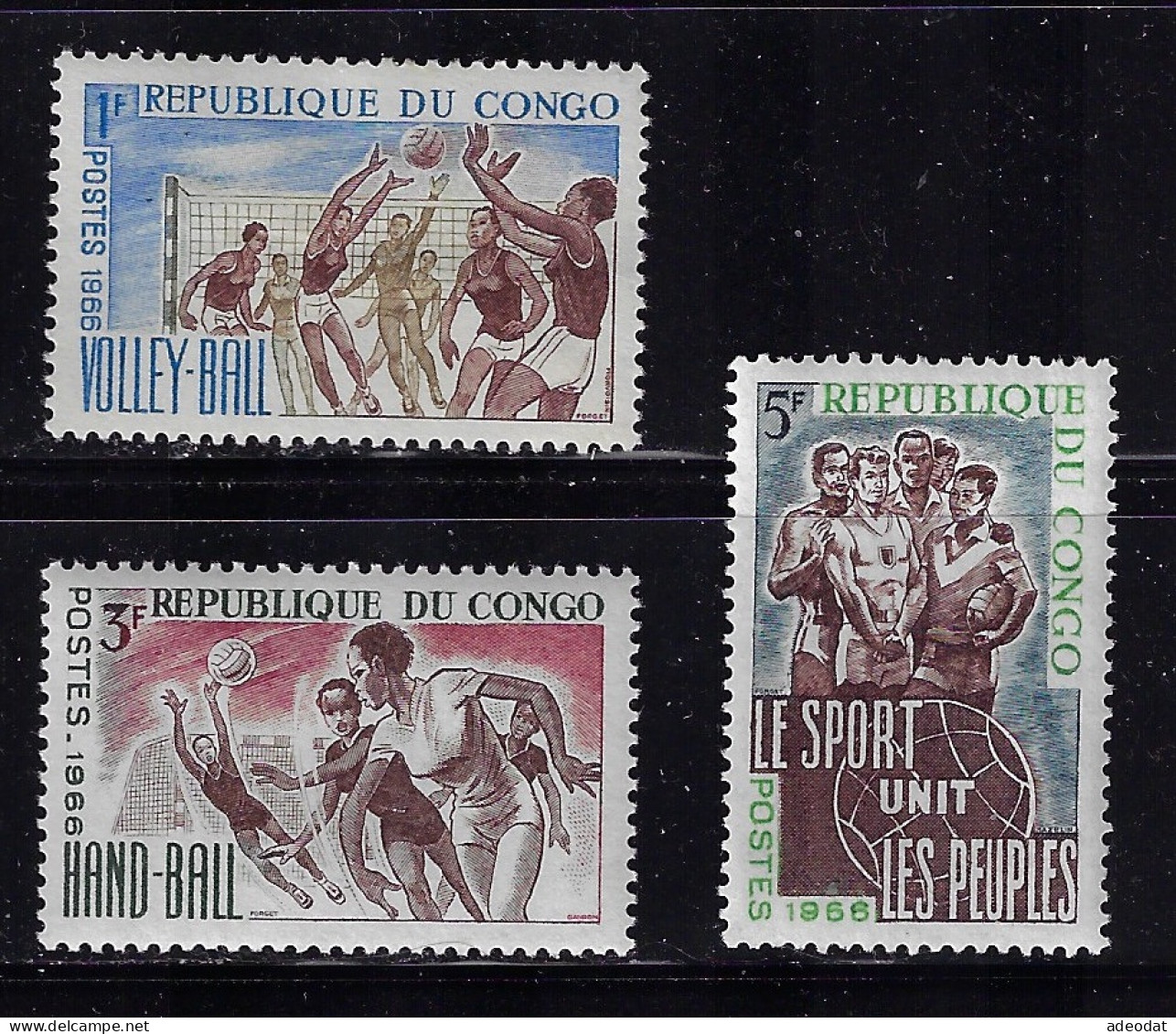 CONGO PEOPLE'S REP. 1966  SCOTT #143,145,146 MH - Nuevos