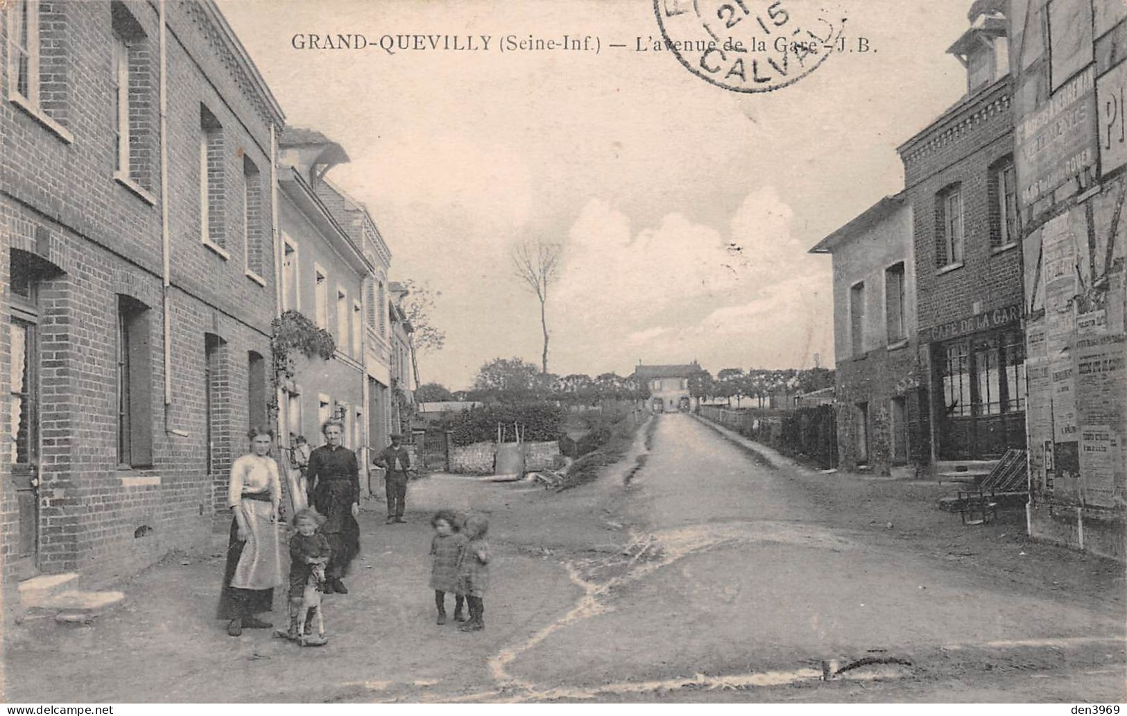 GRAND-QUEVILLY (Seine-Maritime) - L'avenue De La Gare - Voyagé 1915 (2 Scans) - Le Grand-Quevilly