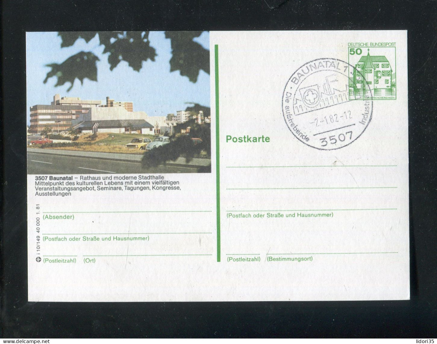 "BUNDESREPUBLIK DEUTSCHLAND" Bildpostkarte Mit Bildgleichem Stempel Ex "BAUNATAL" (4903) - Cartoline Illustrate - Usati