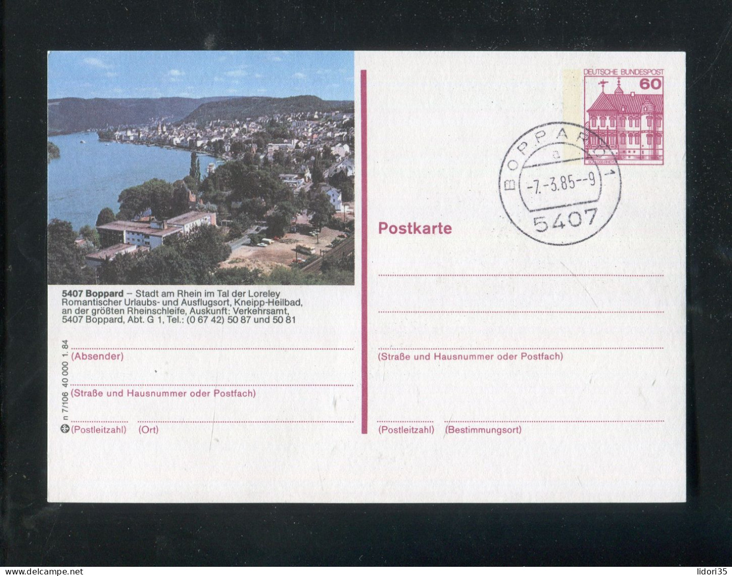 "BUNDESREPUBLIK DEUTSCHLAND" Bildpostkarte Mit Bildgleichem Stempel Ex "BOPPARD" (4904) - Bildpostkarten - Gebraucht