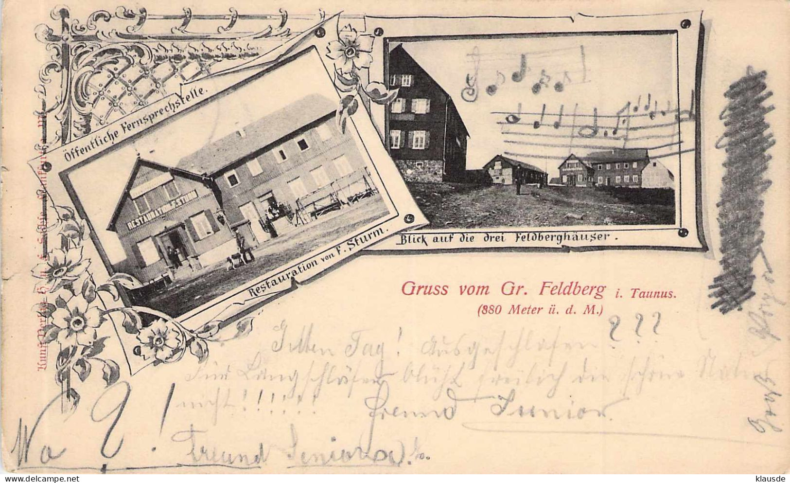 Gruss Vom Gr.Feldberg I.Taunus Gel.1898 - Taunus