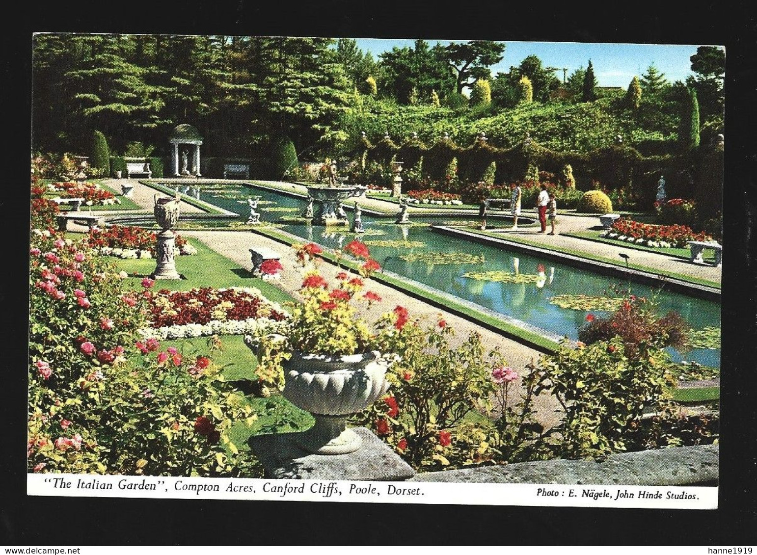 Poole The Italian Garden Compton Acres Canford Cliffs Dorset Stamped Bournemouth 1965 England Htje - Bournemouth (desde 1972)