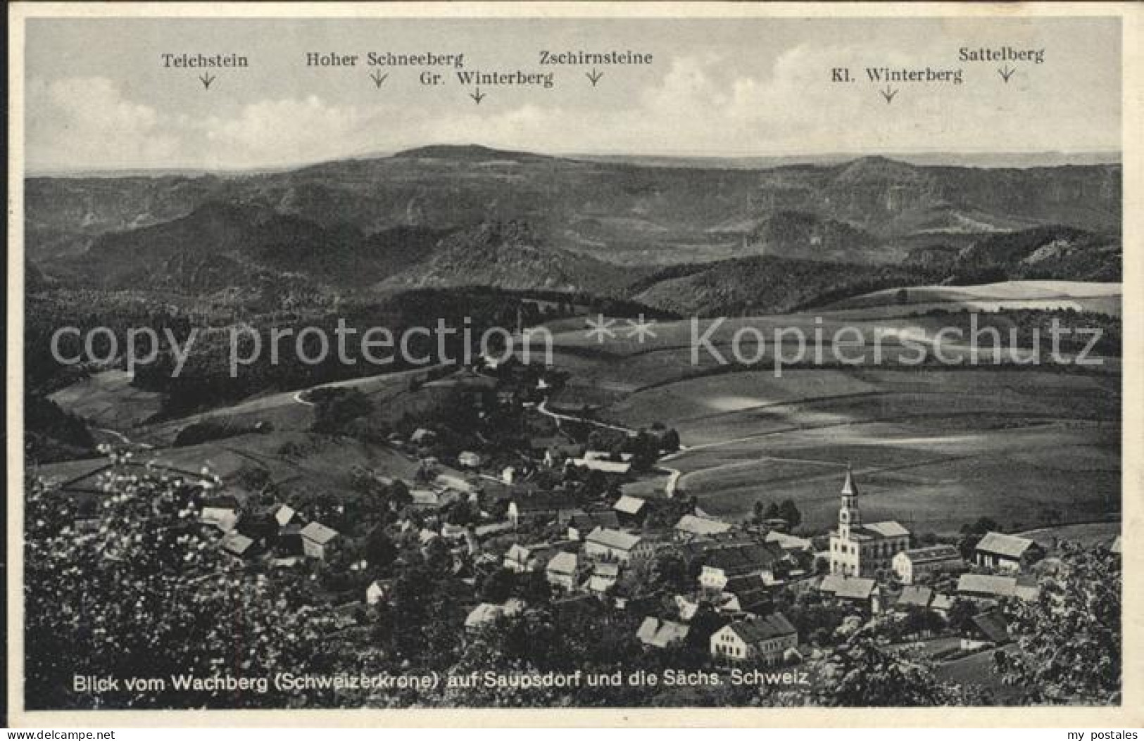 42192660 Saupsdorf Blick Vom Wachberg Auf Saechsische Schweiz Saupsdorf - Kirnitzschtal