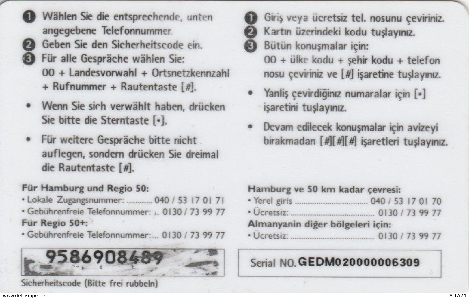 PREPAID PHONE CARD GERMANIA (E63.46.1 - GSM, Voorafbetaald & Herlaadbare Kaarten