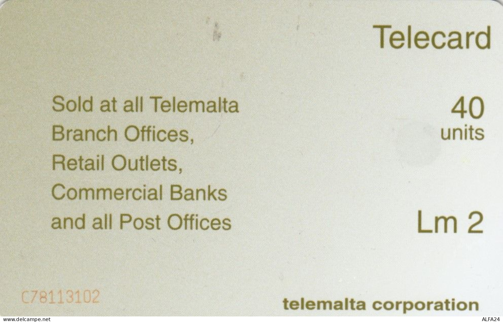 PHONE CARD MALTA (E63.37.6 - Malta