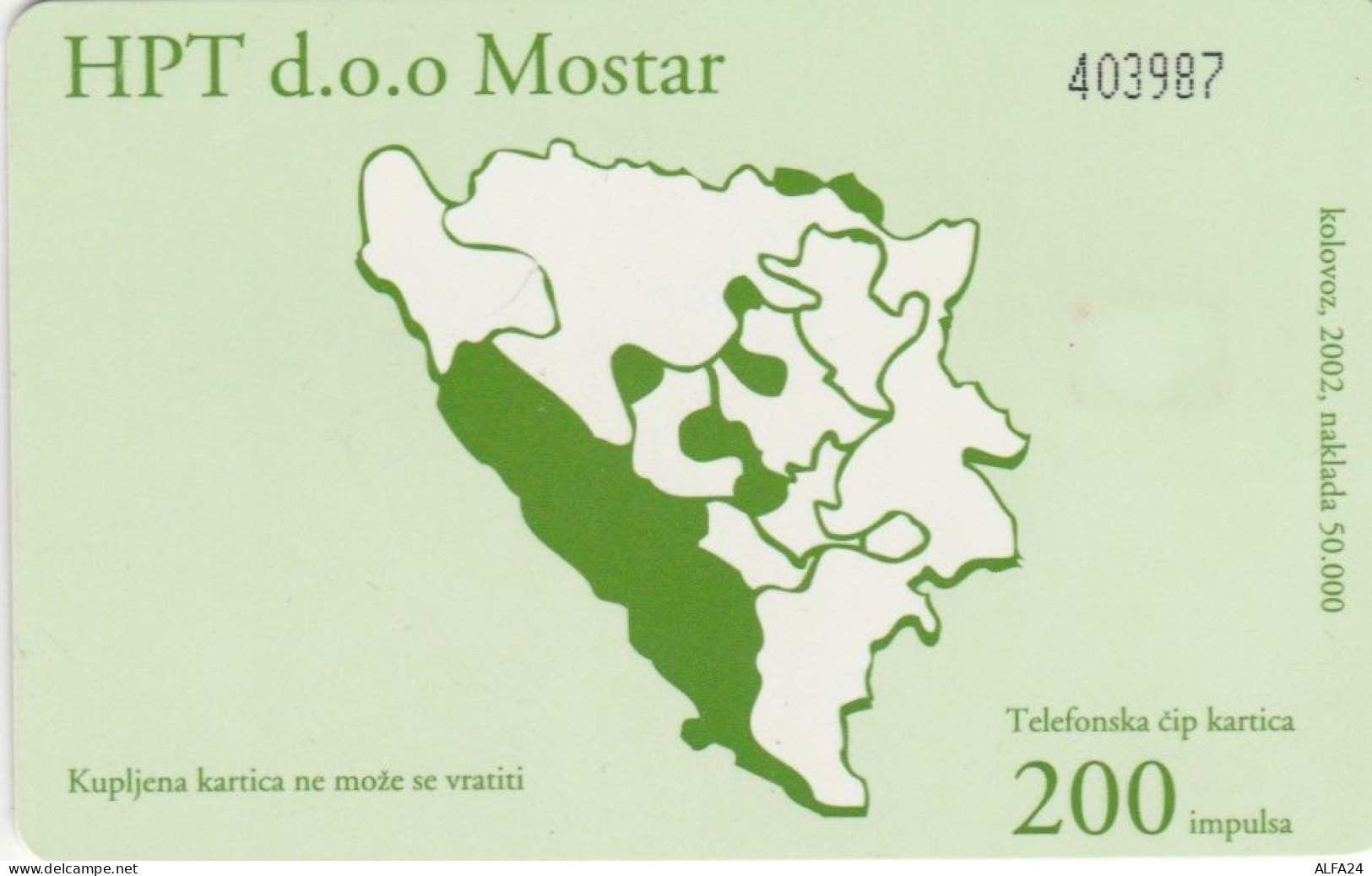 PHONE CARD BOSNIA (E62.19.3 - Bosnië