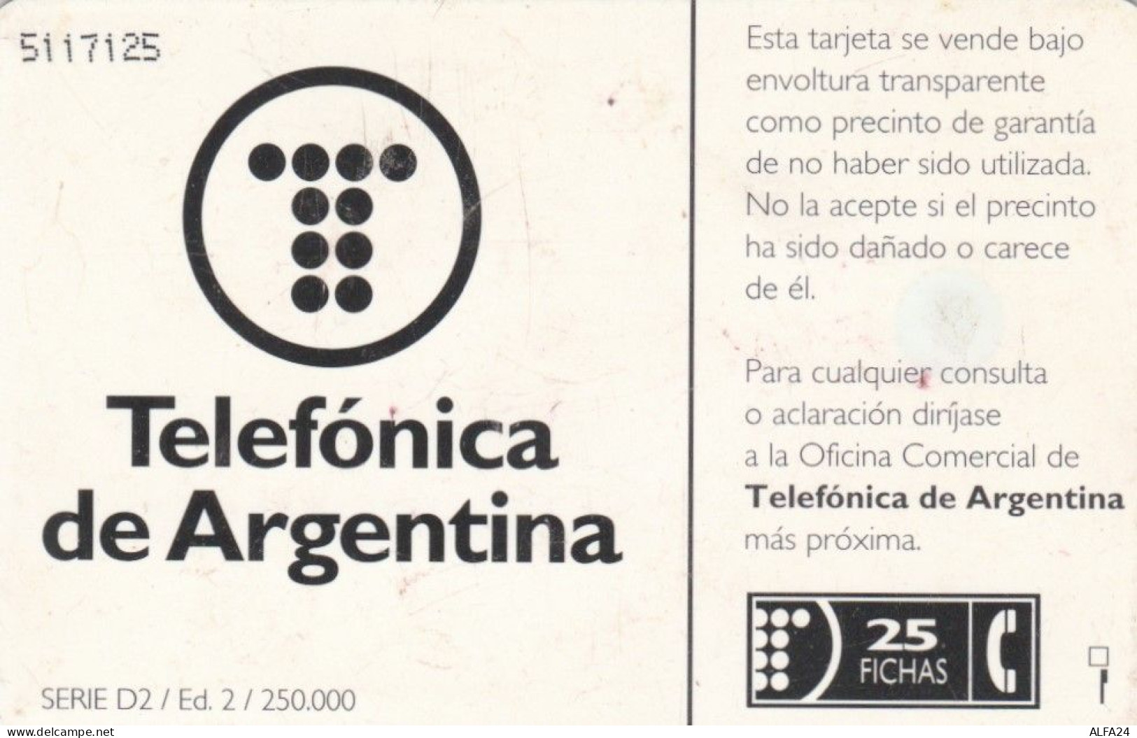 PHONE CARD ARGENTINA (E61.22.1 - Argentinië