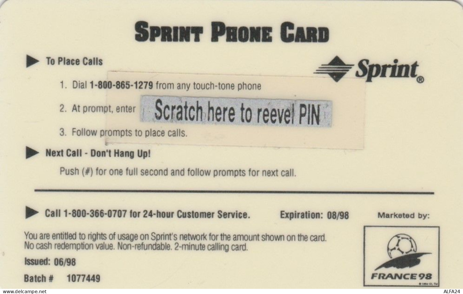 PREPAID PHONE CARD STATI UNITI SPRINT (E59.9.1 - Sprint