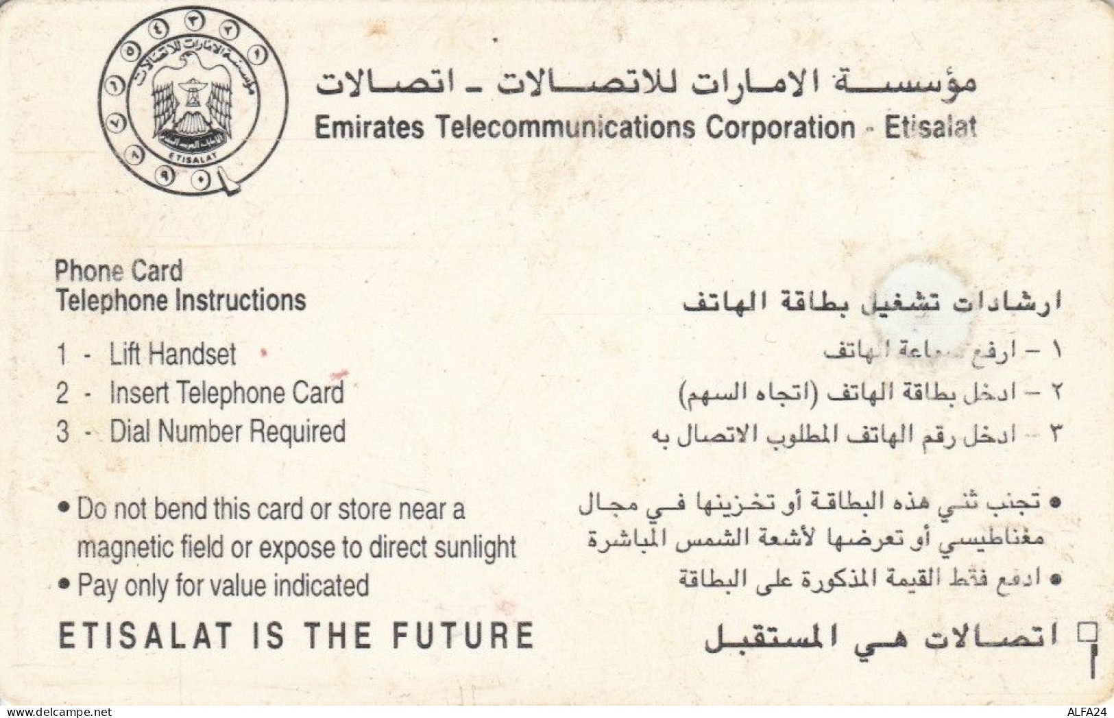 PHONE CARD EMIRATI ARABI (E57.28.3 - Ver. Arab. Emirate