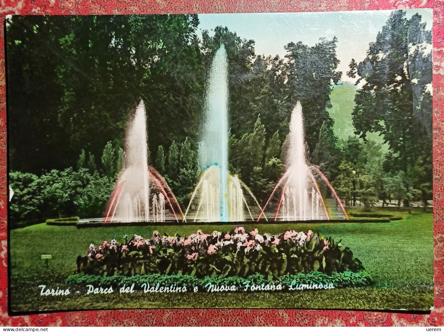 PIEMONTE TORINO 1 PARCO DEL VALENTINO E NUOVA FONTANA LUMINOSA  Formato Grande Viaggiata Nel 1957 Condizioni Buone - Parken & Tuinen