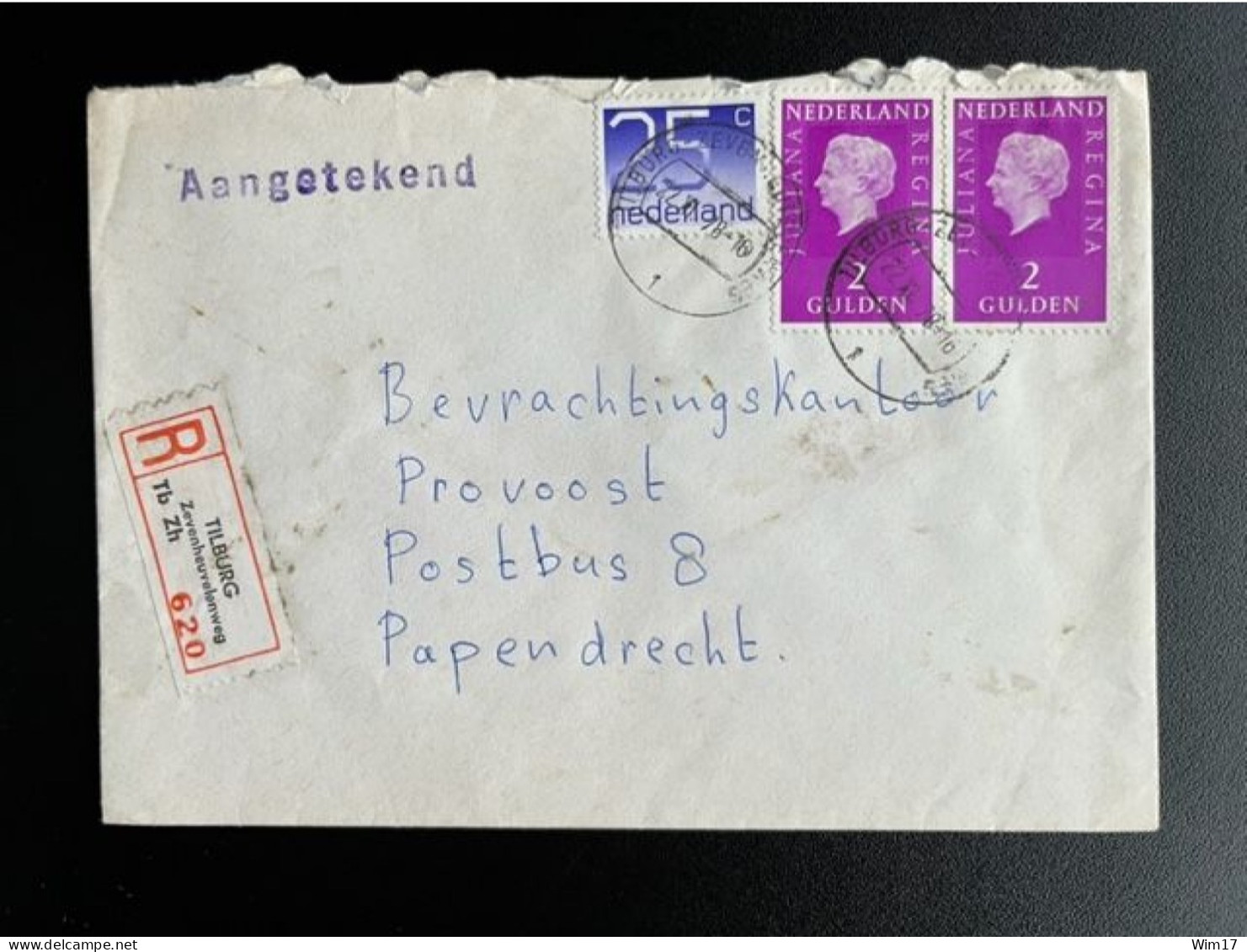 NETHERLANDS 1978 REGISTERED LETTER TILBURG ZEVENHEUVELENWEG TO PAPENDRECHT 22-11-1978 NEDERLAND AANGETEKEND - Briefe U. Dokumente