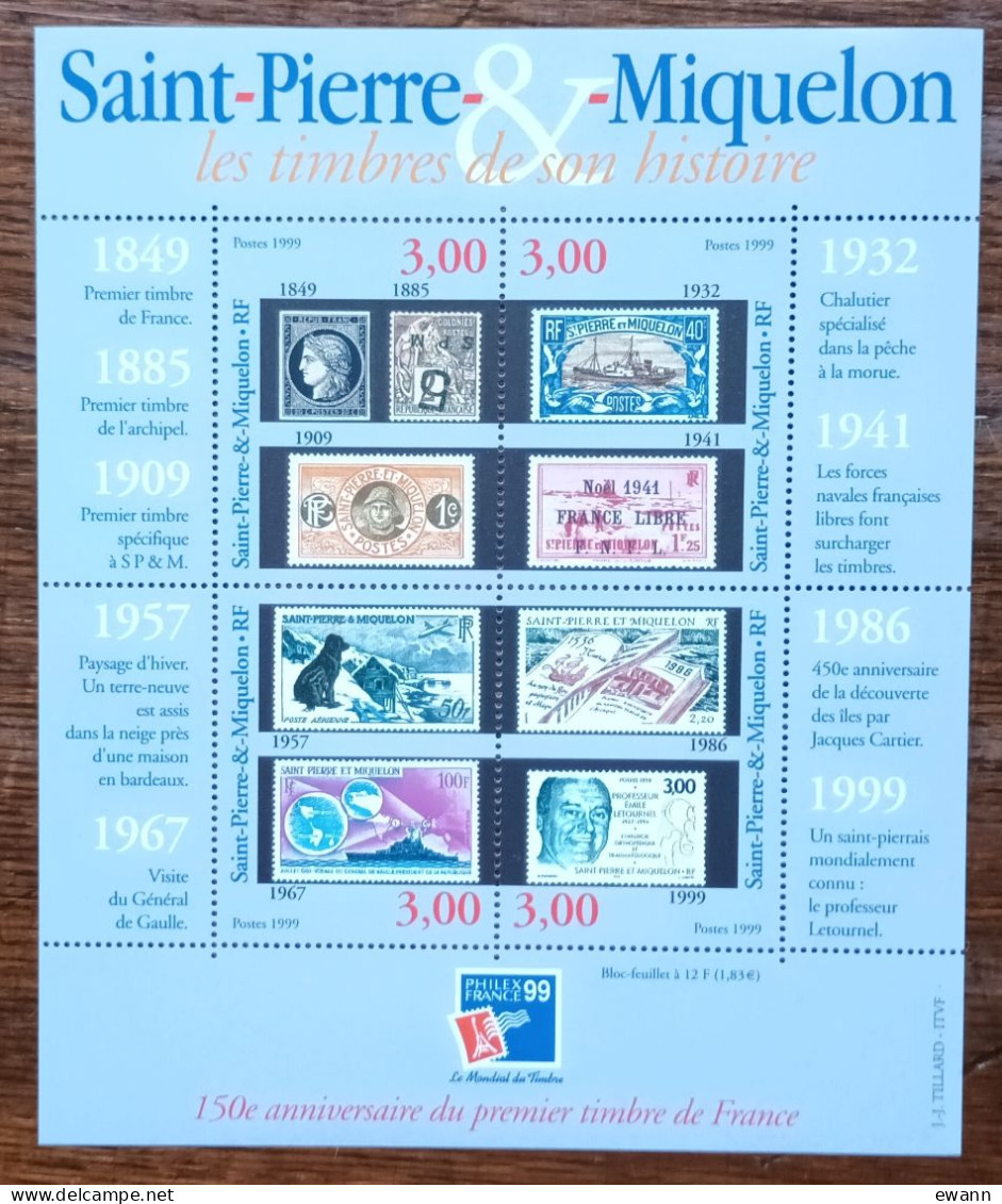 Saint Pierre Et Miquelon - YT BF N°6 - Philexfrance'99 / Exposition Philatélique Internationale - 1999 - Neuf - Blocks & Kleinbögen