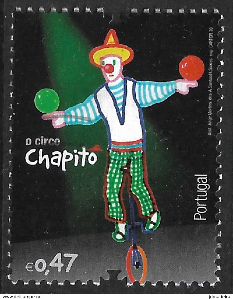 Portugal – 2010 Europa Circus 0,47 Euros Used Stamp - Usati