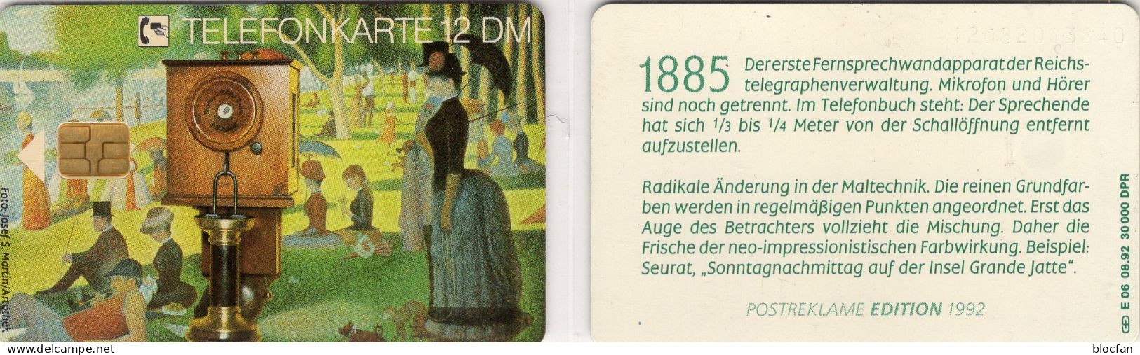 Wand-Telefon 1885 TK E06/1992 30.000 Expl.** 20€ Edition 2 Fernsprechapparat TC History Telefone On Phonecard Of Germany - Telefoon