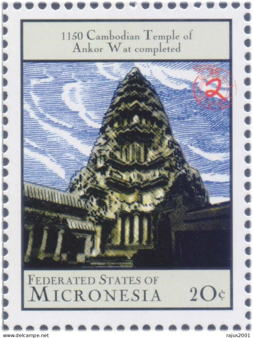 Ankor / Angkor Wat Temple Of Cambodia Completed In 1150, UNESCO World Heritage Site, Buddhism, Hinduism MNH Micronesia - Induismo