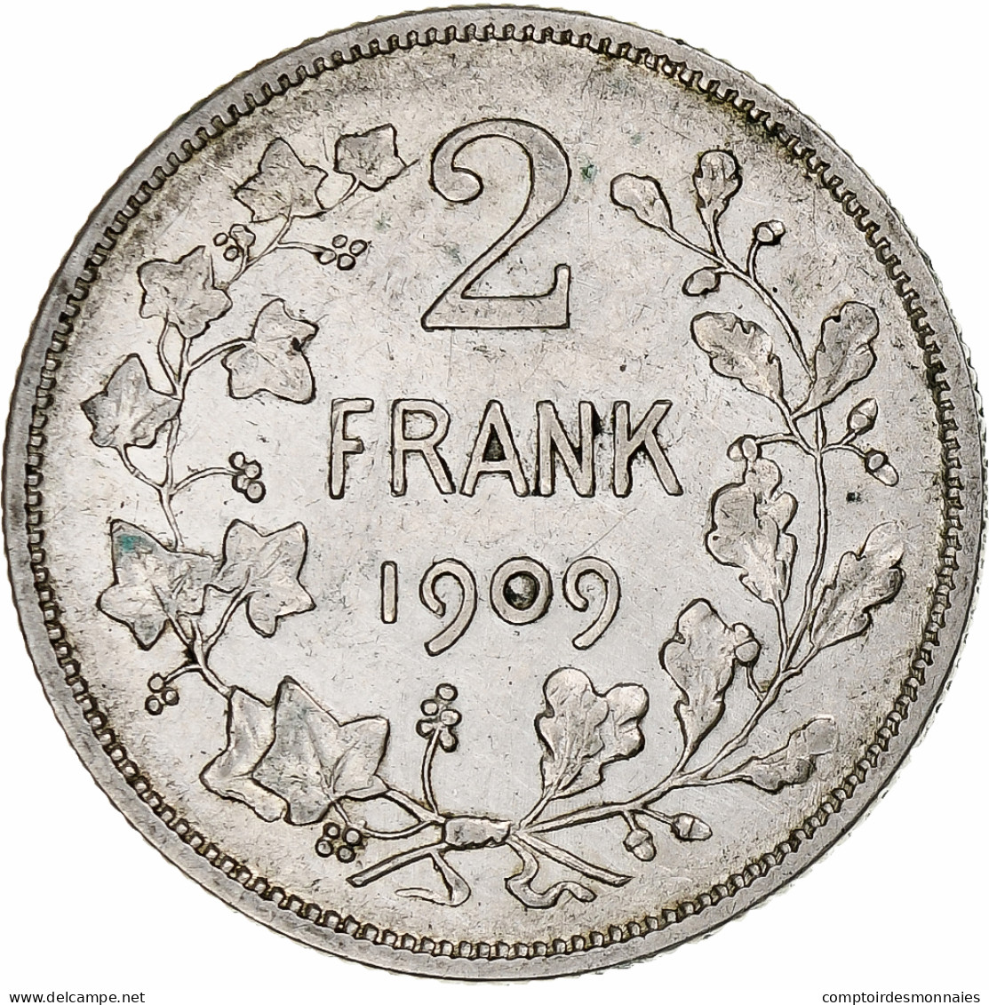 Belgique, 2 Francs, 2 Frank, 1909, Argent, TTB+, KM:59 - 2 Frank