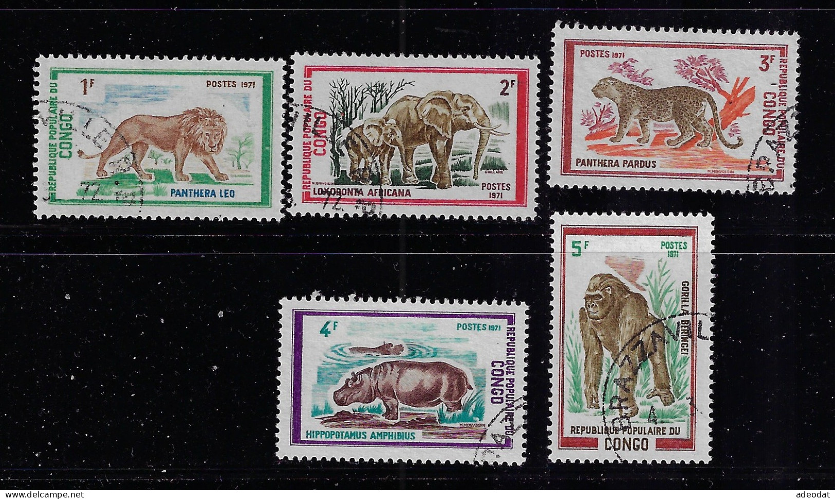 CONGO PEOPLE'S REP. 1972  SCOTT #268-272  USED - Usados