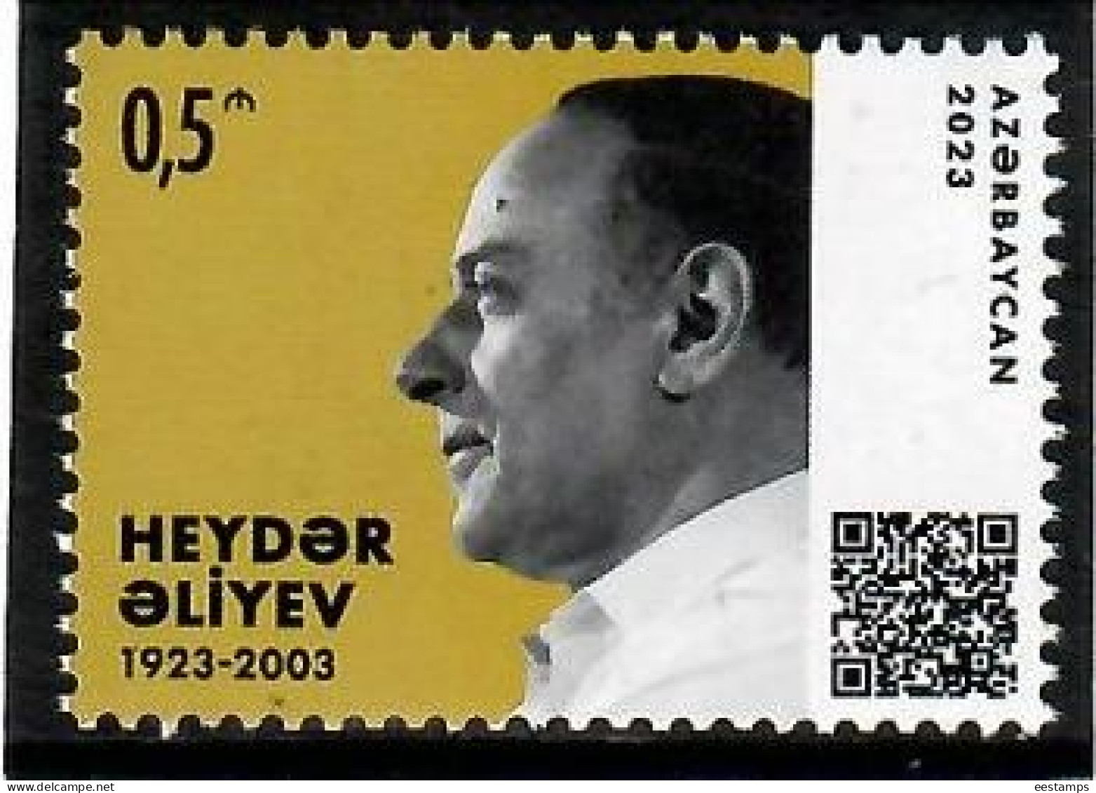 Azerbaijan 2023 . President Heydar Aliyev - 100th Anniversary (Stamp With QR Code ). 1v. - Aserbaidschan