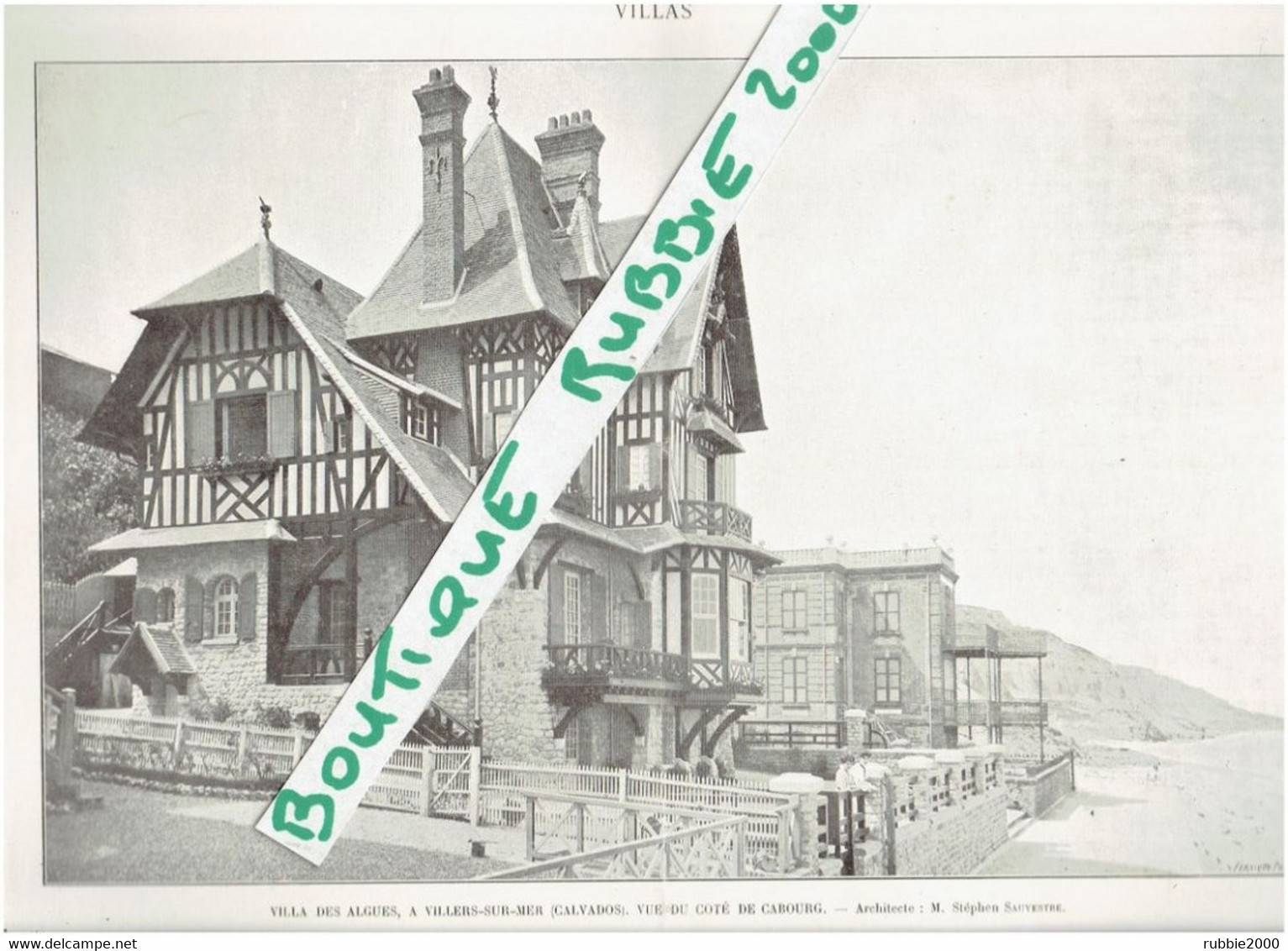 LOT 2 PHOTOS 1905 VILLERS SUR MER VILLA DES ALGUES ARCHITECTE STEPHEN SAUVESTRE CALVADOS - Normandie