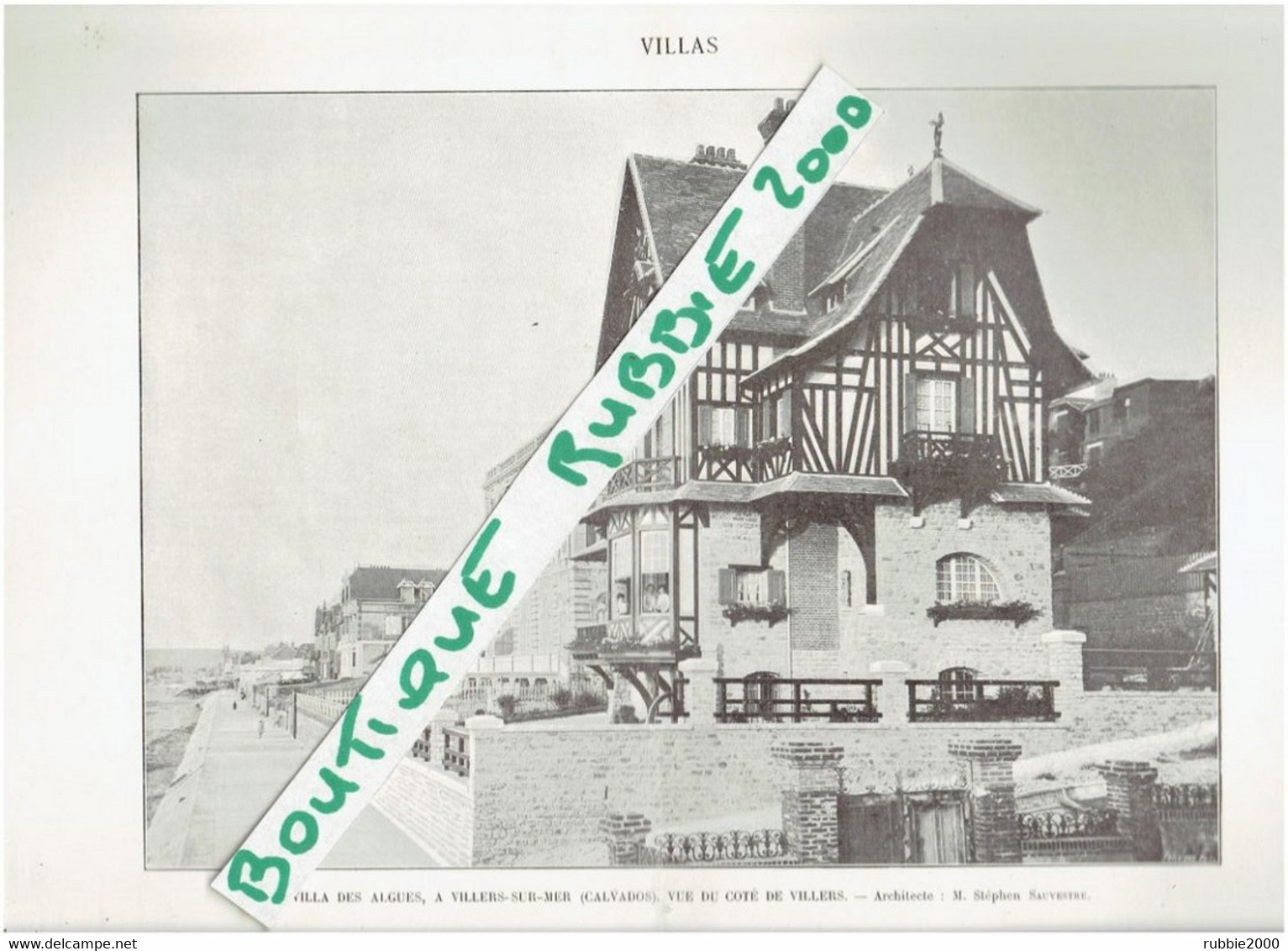 LOT 2 PHOTOS 1905 VILLERS SUR MER VILLA DES ALGUES ARCHITECTE STEPHEN SAUVESTRE CALVADOS - Normandie