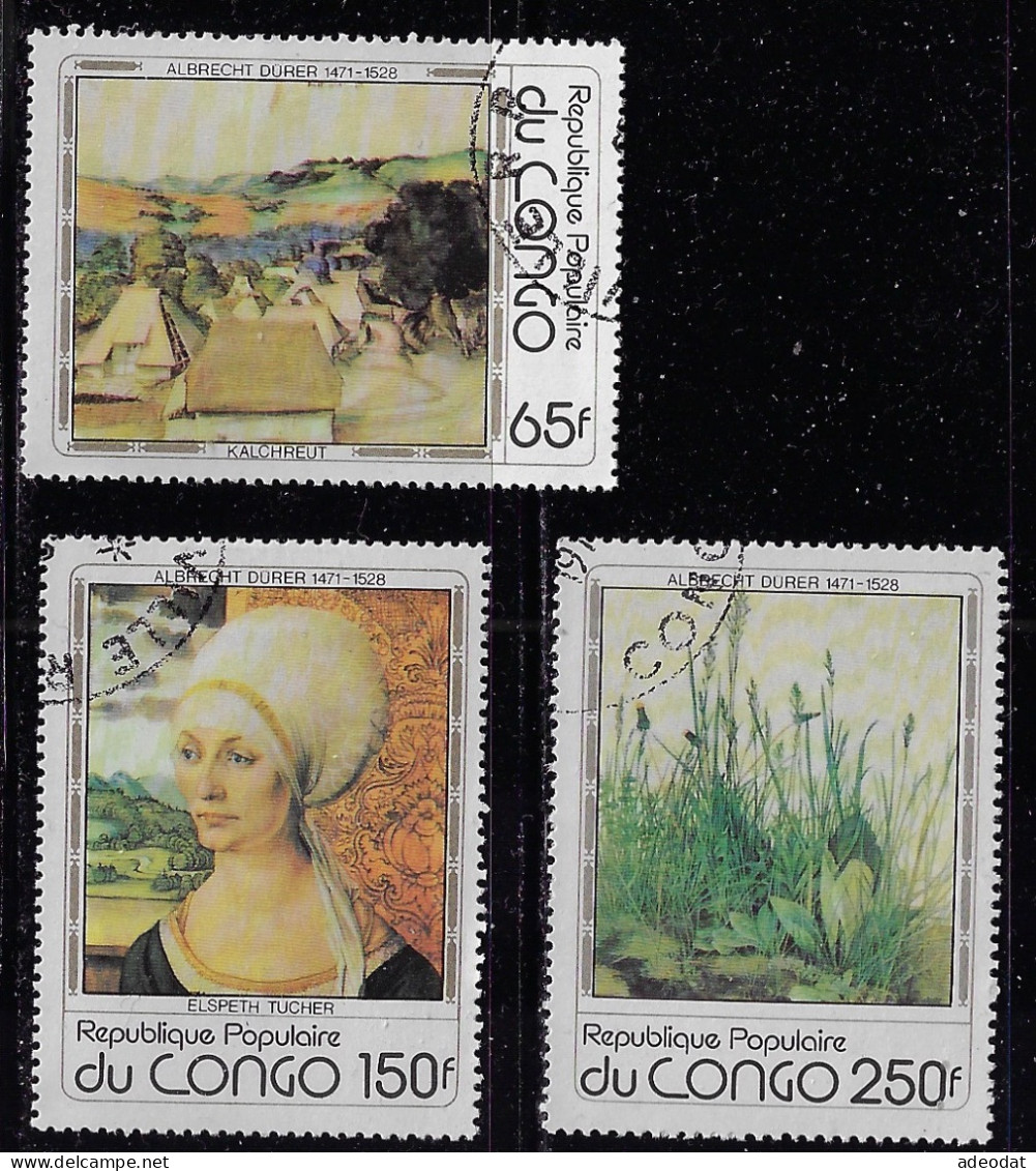 CONGO PEOPLE'S REP. 1978 DÜRER SCOTT #474-476 USED - Gebraucht