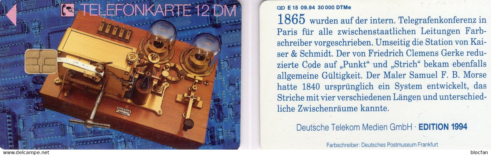 Telegrafkonferenz 1865 TK E15/1994 30000Expl.** 30€ Edition 4 Telegraph Farbschreiber History Telegraf Phonecard Germany - E-Series: Editionsausgabe Der Dt. Postreklame