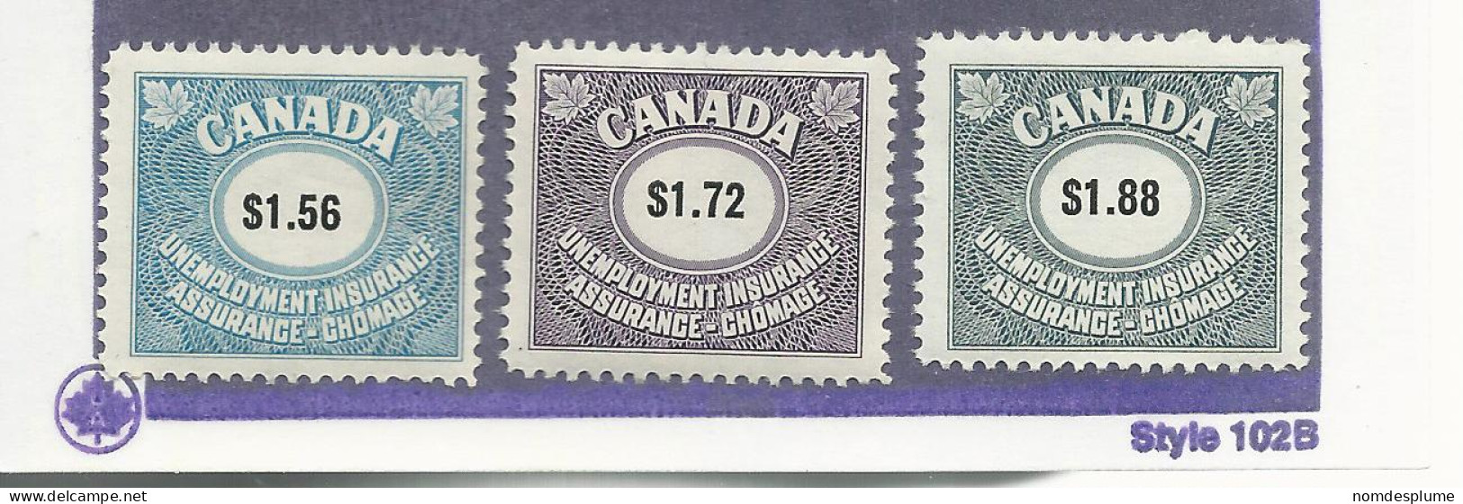 26441) Canada Revenue   Mint No Hinge** 1960 Unemployment Insurance - Fiscale Zegels