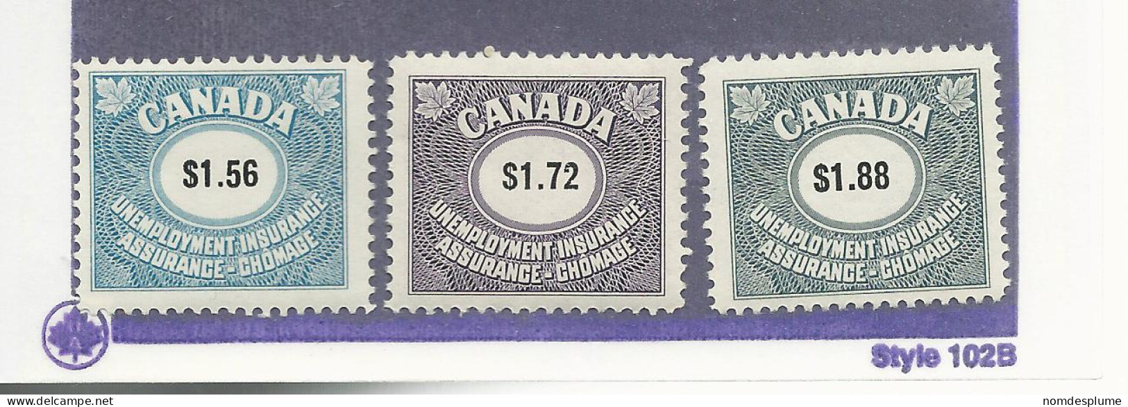 26442) Canada Revenue   Mint No Hinge** 1960 Unemployment Insurance - Fiscale Zegels