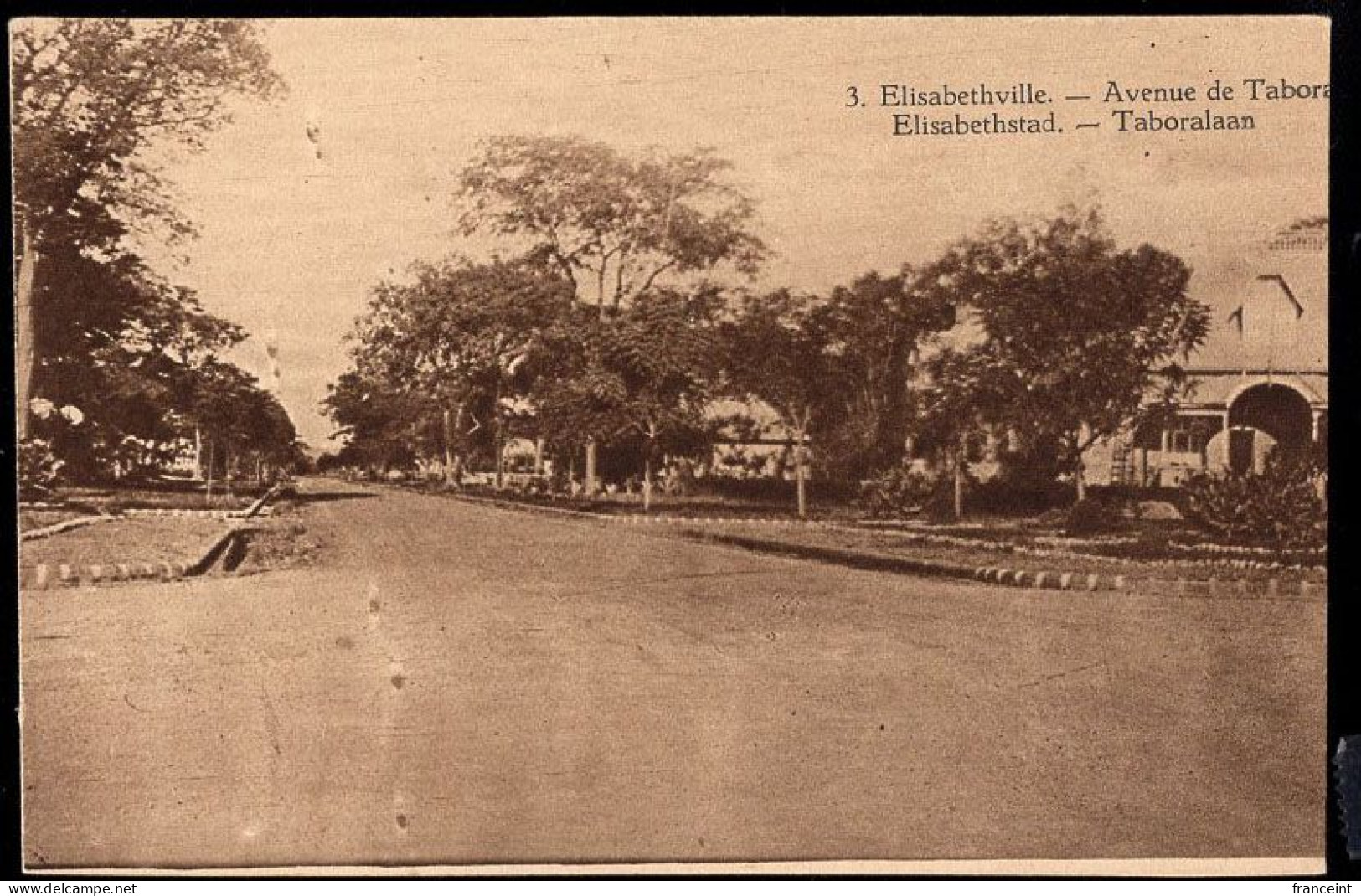 RUANDA URUNDI(1928) Elizabethville. Illustrated Postal Card Of Belgian Congo Overprinted For Use In Ruanda-Urundi. Sepia - Stamped Stationery