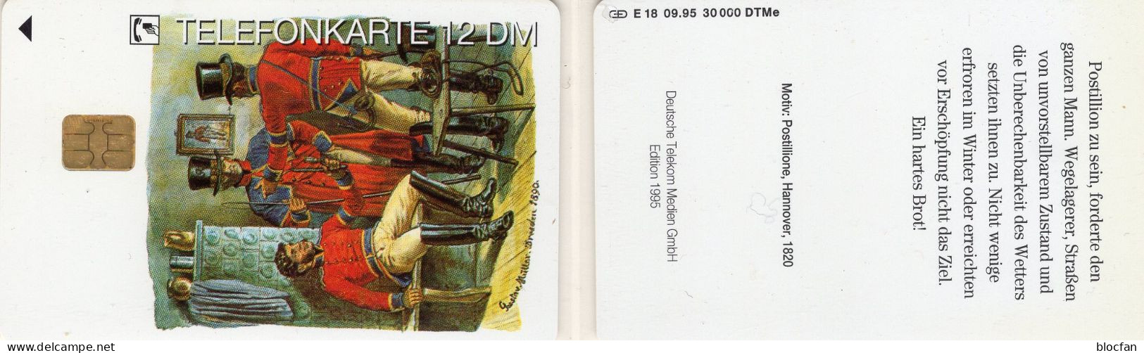 Postillion Hannover TK E18/1995 30.000 Expl.** 30€ Edition 5 Postillione Mit Postuniformen TC History Phonecard Germany - Culture