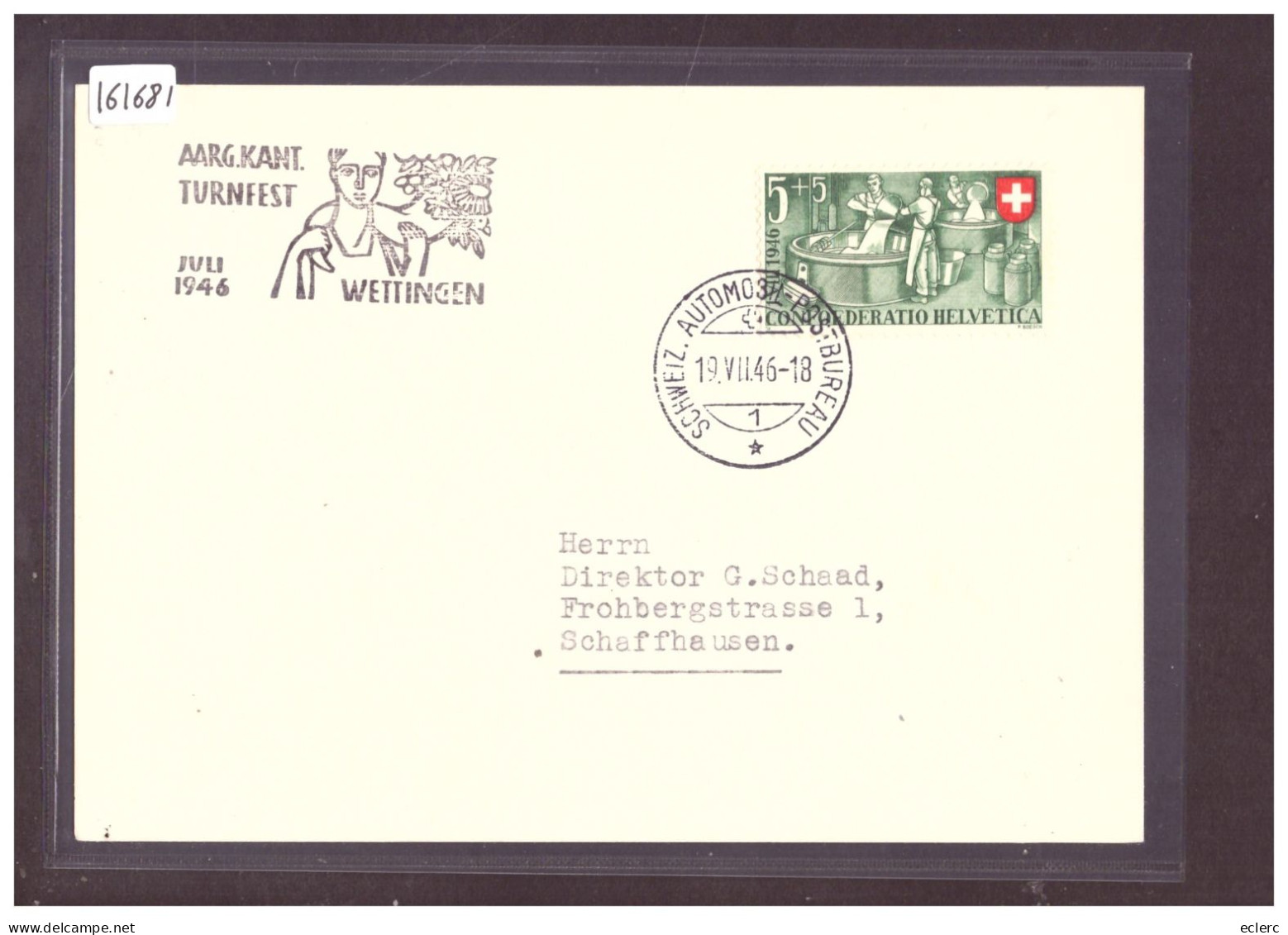 FORMAT 10x15cm - WETTINGEN - KANT. TURNFEST 1946 - POSTE AUTOMOBILE - AUTOMOBIL POSTBUREAU - TB - Wettingen