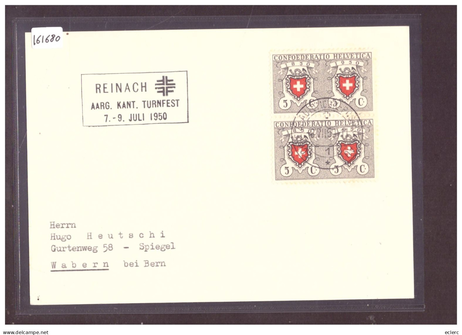 FORMAT 10x15cm - REINACH - KANT. TURNFEST 1950 - POSTE AUTOMOBILE - AUTOMOBIL POSTBUREAU - TB - Reinach