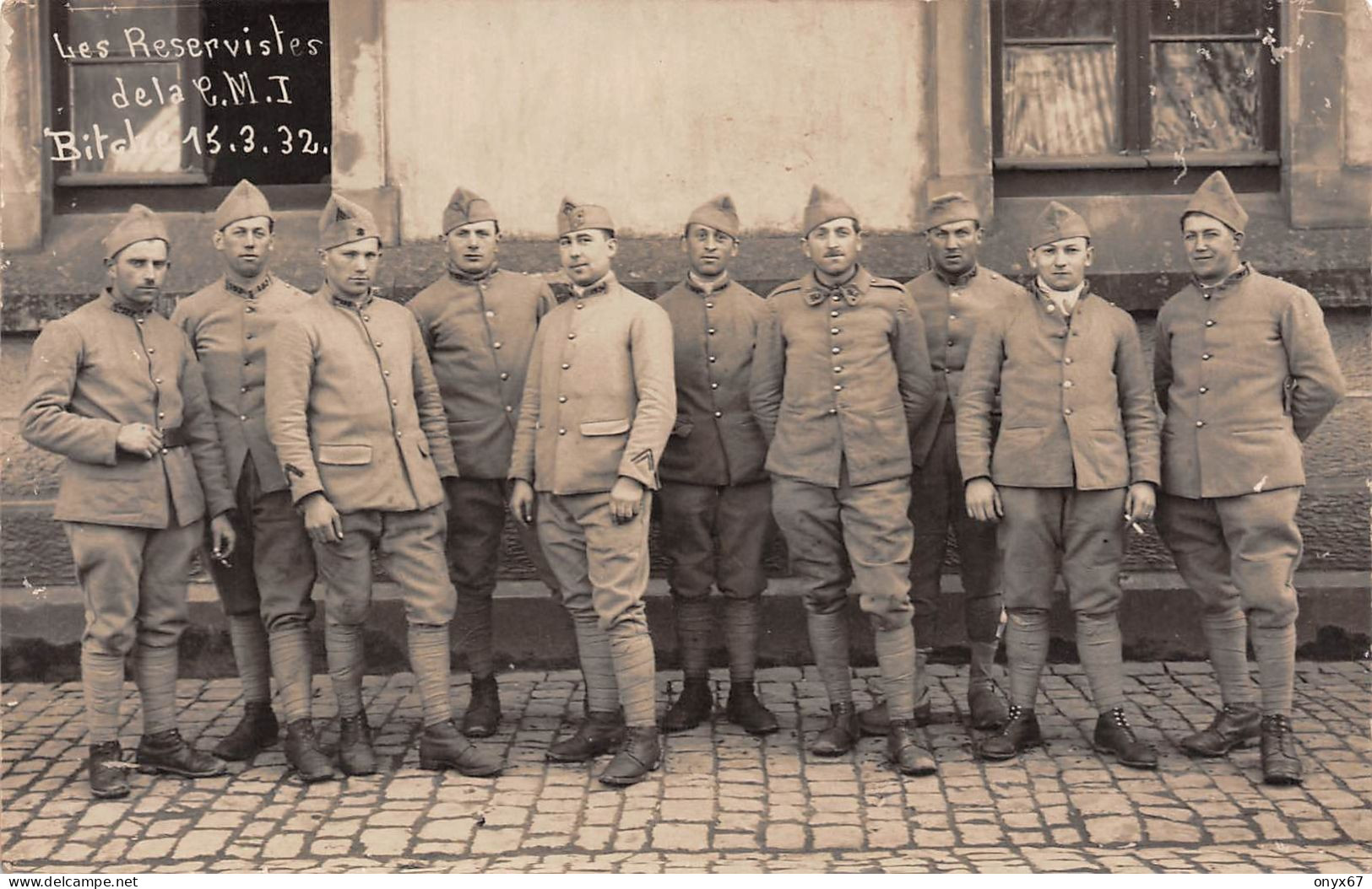 Carte Photo Militaire Français Camp De BITSCH-BITCHE-57-Moselle-Soldats Réservistes De La C.M 1 En 1932 - Bitche