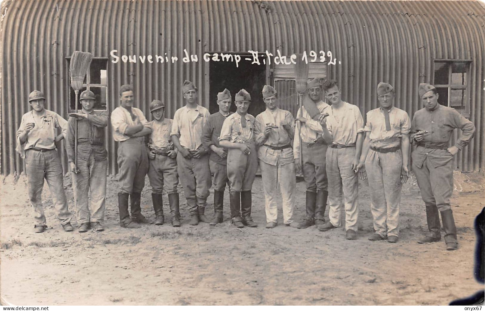 Carte Photo Militaire Français Camp De BITSCH-BITCHE-57-Moselle-Soldats En 1932 - Bitche