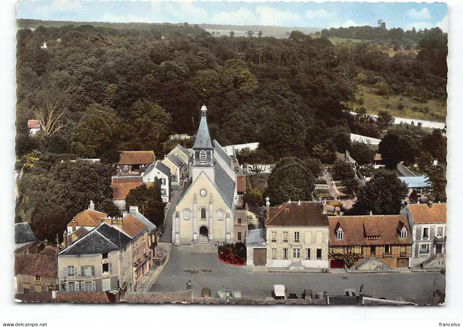 Septeuil - Eglise.  En Avion Au Dessus De... Edit Sofer.   CPSM  Vue Aerienne   - Septeuil