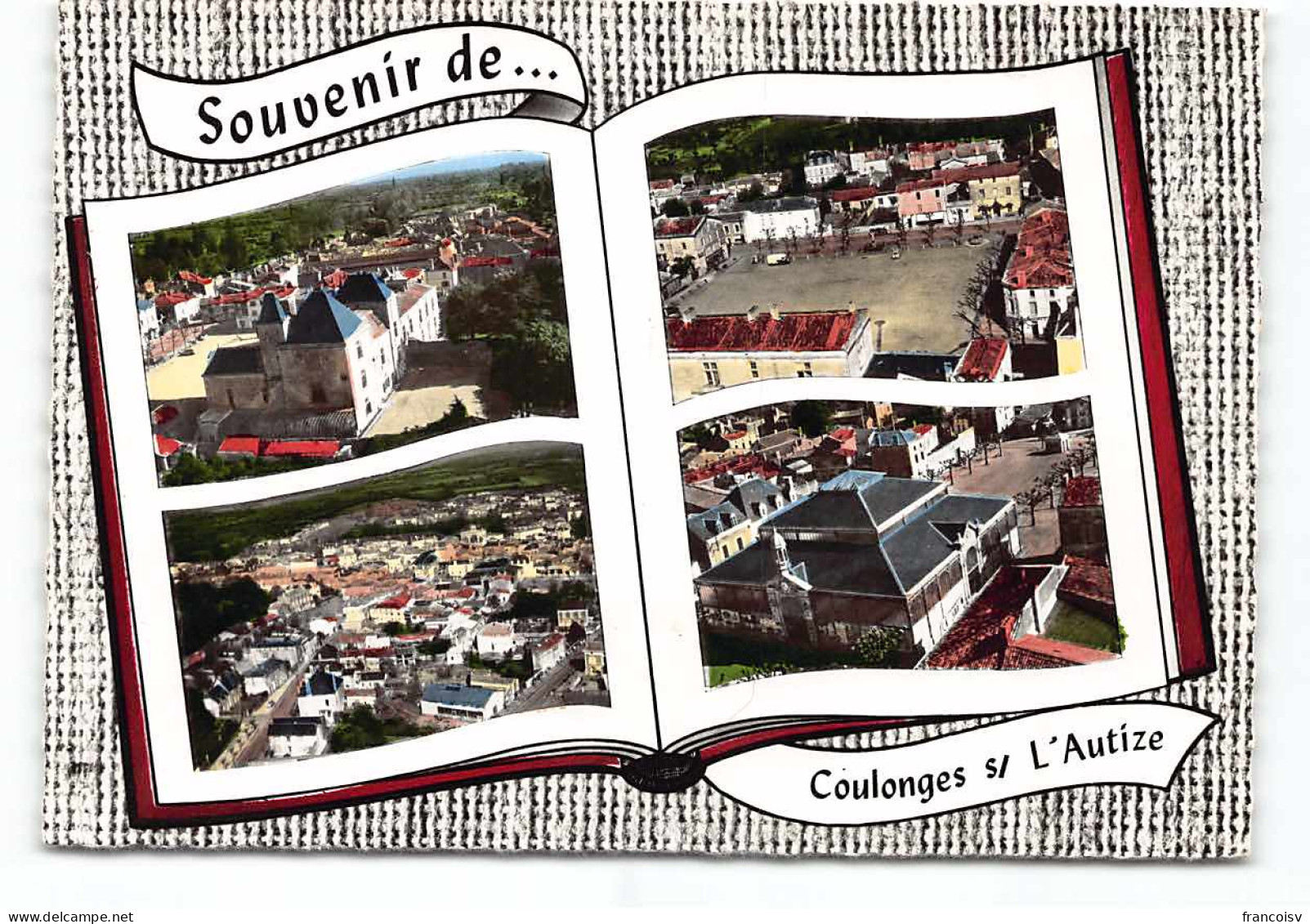 Coulonges Sur L'Autize.  Multivues Souvenir De.. Livre Ouvert.  D79  CPSM - Coulonges-sur-l'Autize