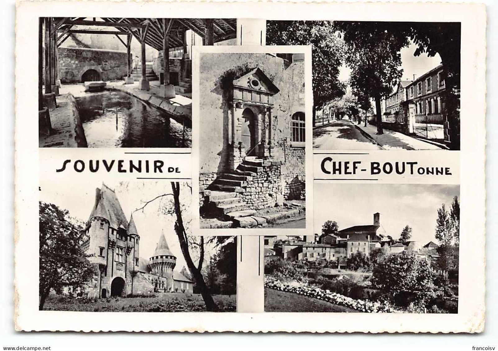Chef-Boutonne. Souvenir De.. Edit Gilbert.  Multivues.    D79  CPSM   - Chef Boutonne