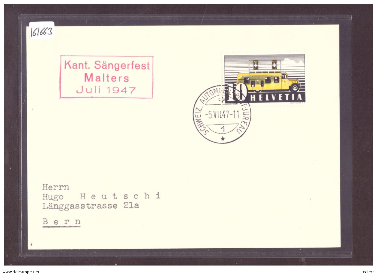 FORMAT 10x15cm - MALTERS - KANT, SÄNGERFEST 1947 - POSTE AUTOMOBILE - AUTOMOBIL POSTBUREAU - TB - Malters