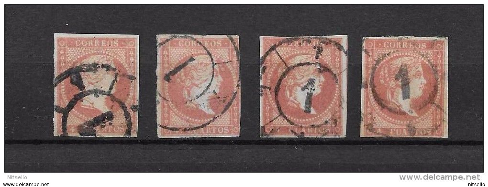 LOTE 1809  ///   (C099)  AÑO 1855    EDIFIL Nº 48  MATASELLO RUEDA DE CARRETA - Used Stamps