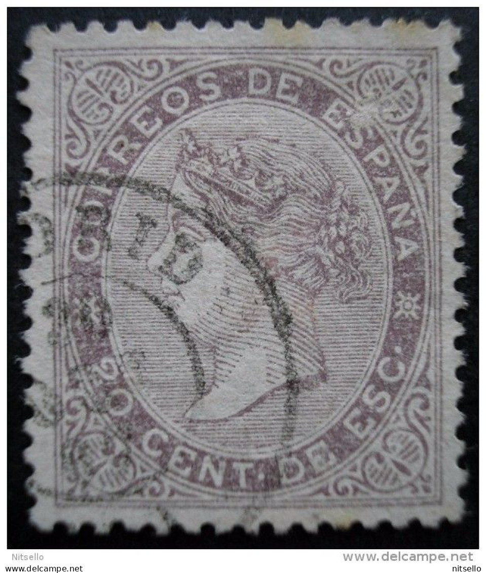 LOTE 1809  ///  (C200) ESPAÑA 1867. Isabel II. 20 C. De Escudo Lila. Fechador. Edifil 92    CATALOG/COTE: 19,50 €. - Usati