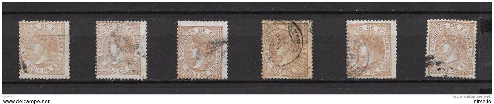 LOTE 1809  ///    ESPAÑA 1867    EDIFIL Nº: 96   6 EJEMPLARES - Used Stamps