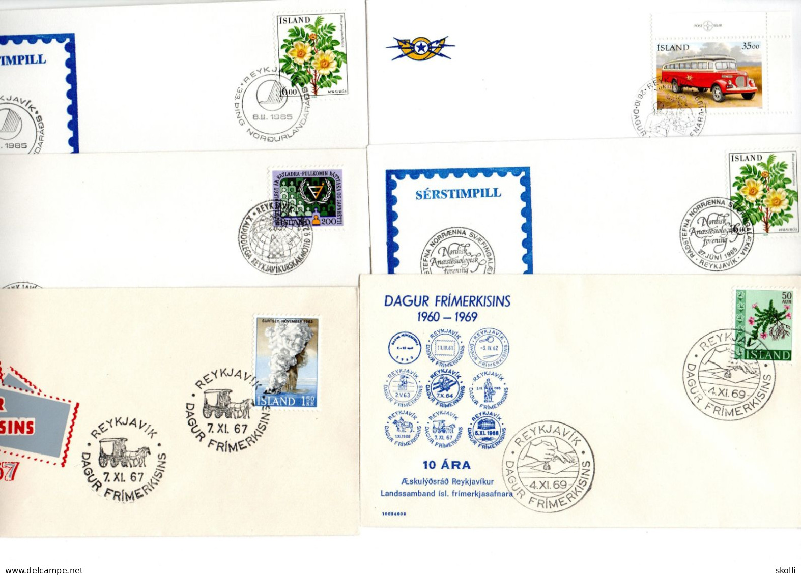 ICELAND. Some Suvenier Cancelation. - Covers & Documents